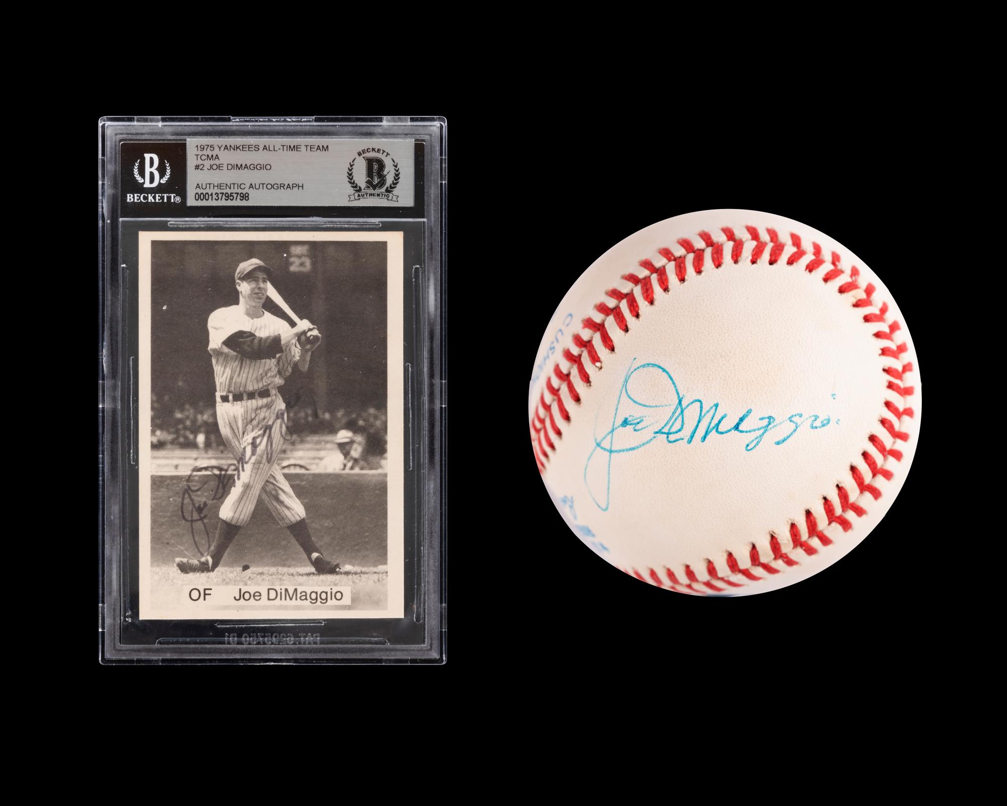 A Group of Joe DiMaggio Signed Autograph Items (Beckett Authentication Services BAS Certified)