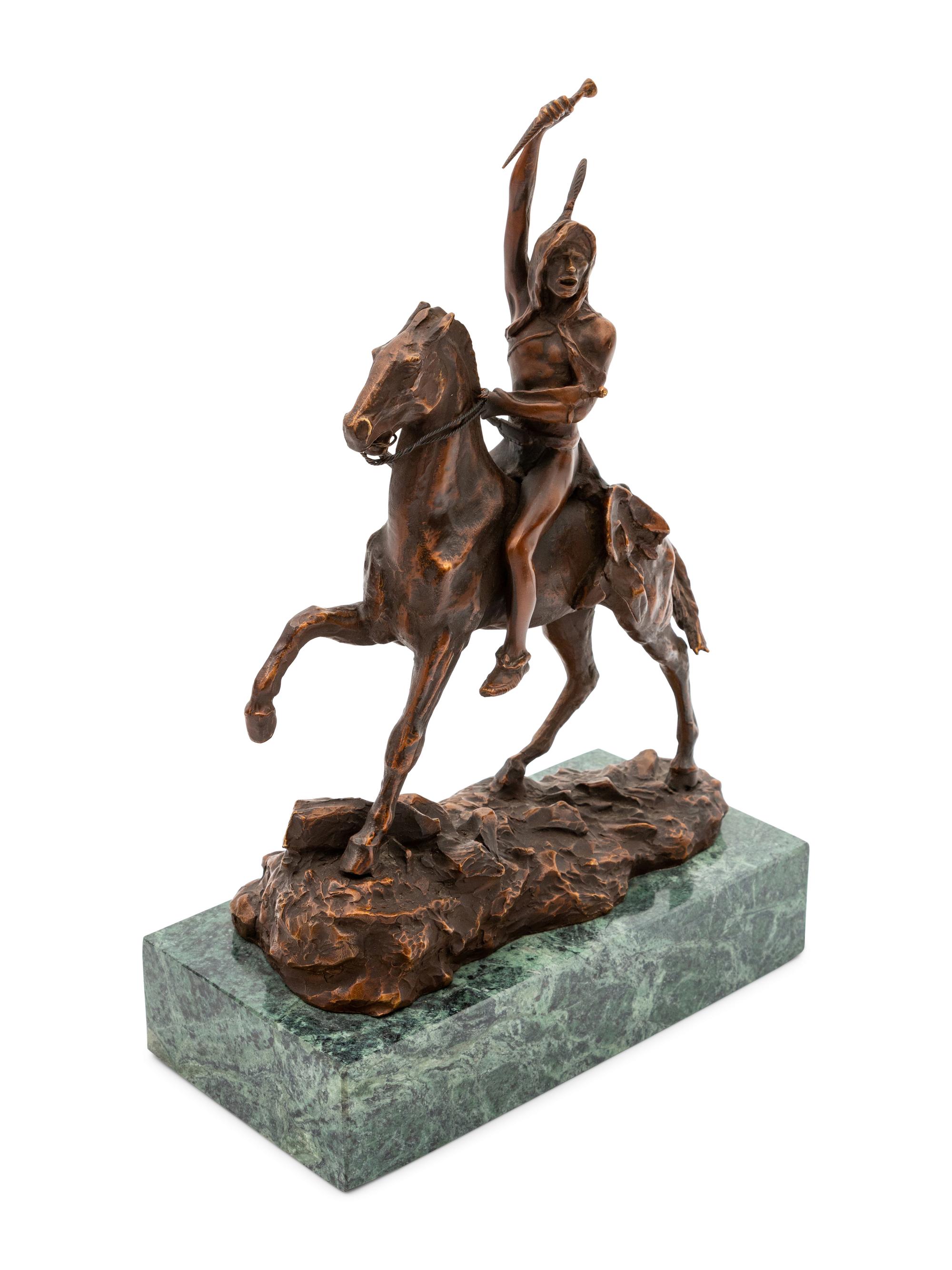 Recast Indian Warrior on Horseback