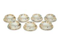 Seven Continental Porcelain Ramekins with Saucers