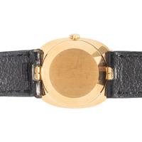 PATEK PHILIPPE, 18K YELLOW GOLD 'ELLIPSE' WATCH WITH TROPICAL BLUE DIAL