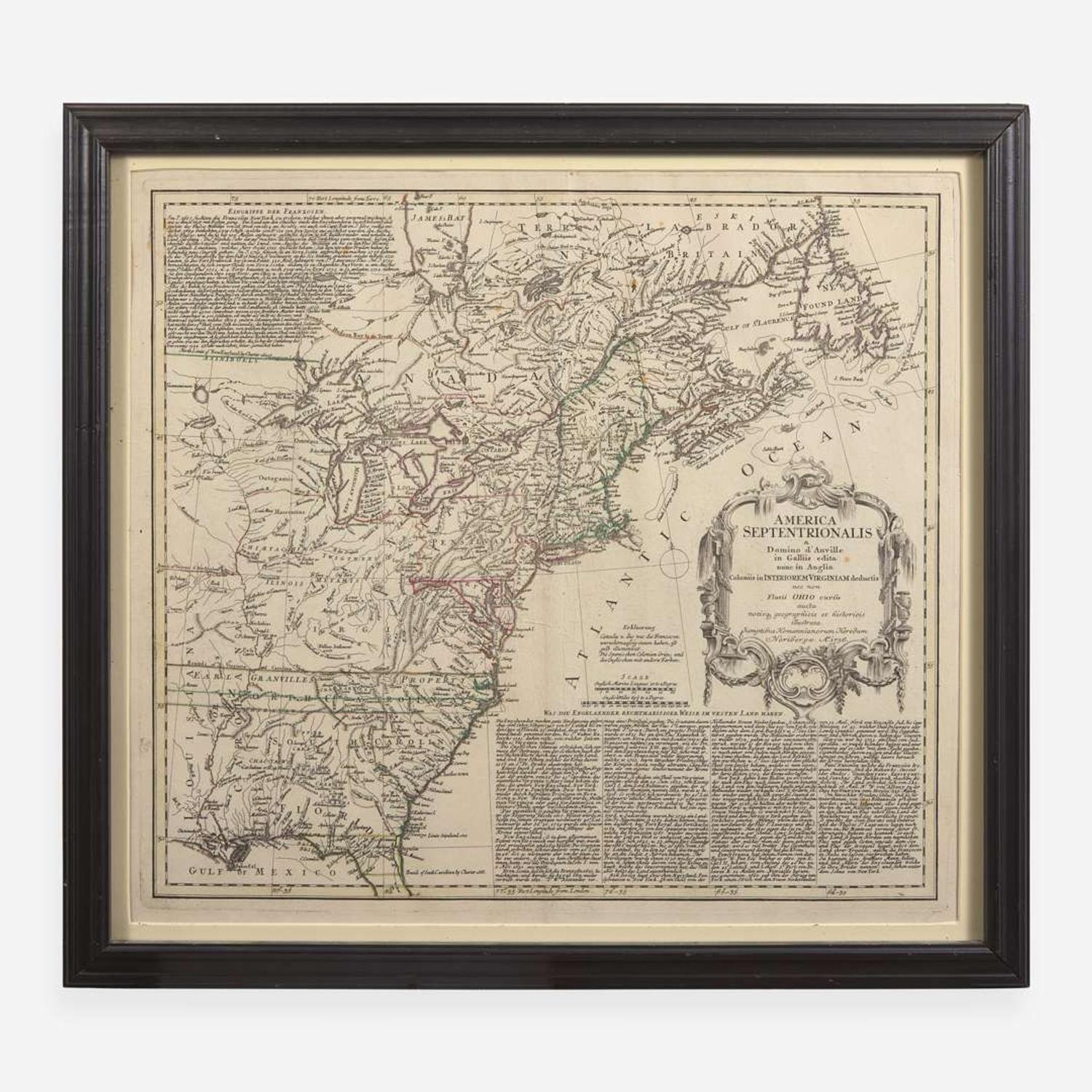 [Maps & Atlases] America Septentrionalis a Domino d'Anville in Galliis edita nunc in Anglia Coloniis in Interiorem Virginiam deductis nec non Fluvii Ohio...