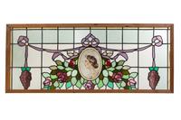 A Set of Four Continental Leaded Glass Windows