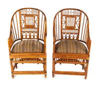 A Pair of Brighton Pavillion Style Bamboo Armchairs — EARLY 20TH CENTURY