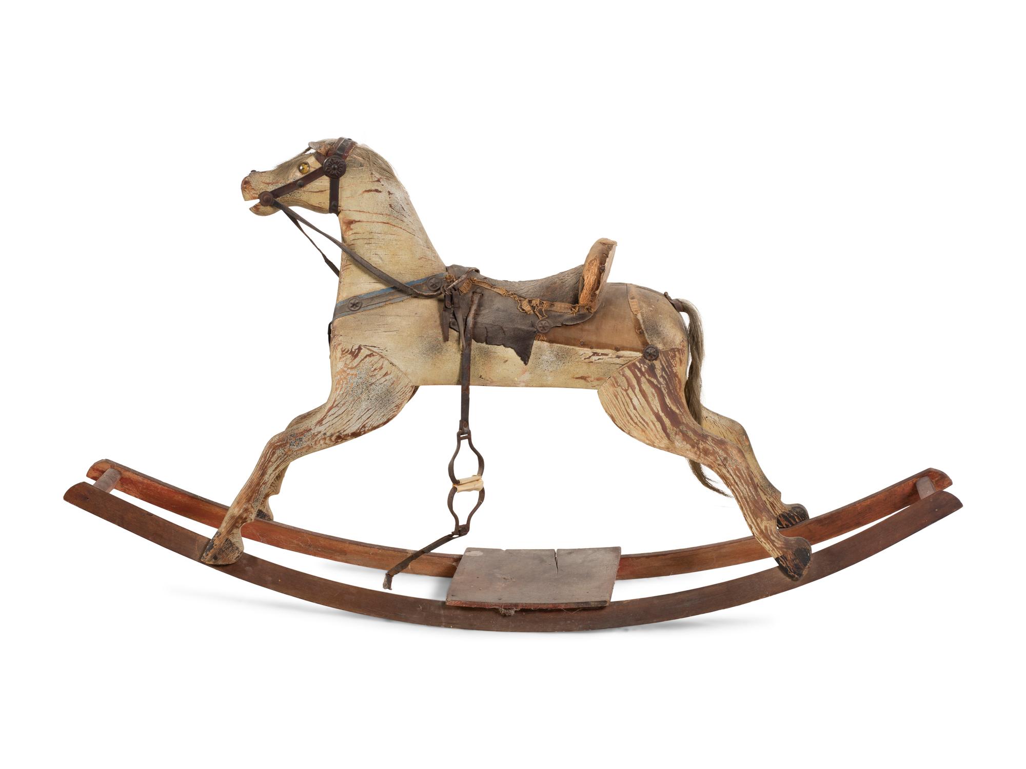 A Painted and Carved Wood Hobby Horse