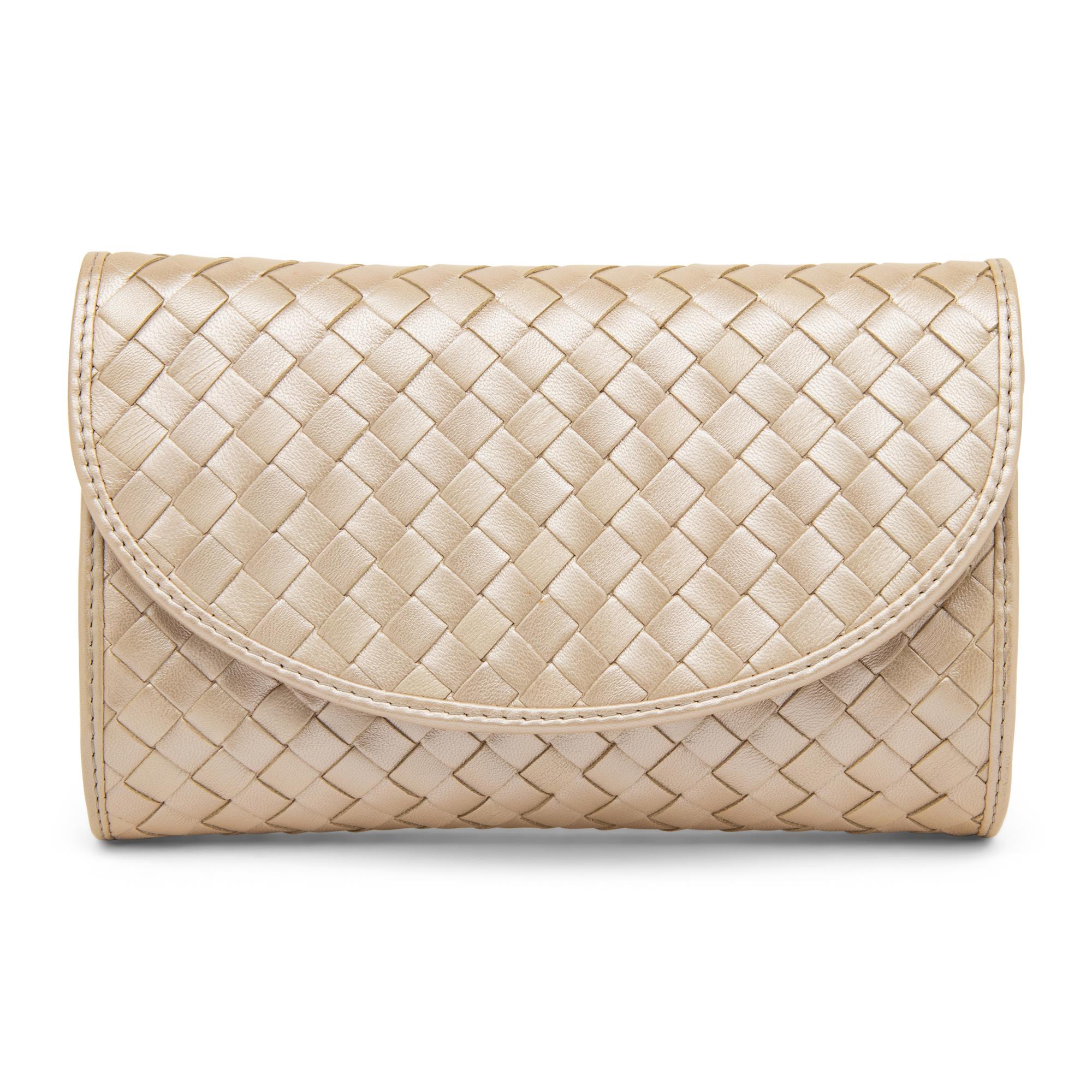 Bottega Veneta, Metallic Intrecciato Clutch/Shoulder Bag