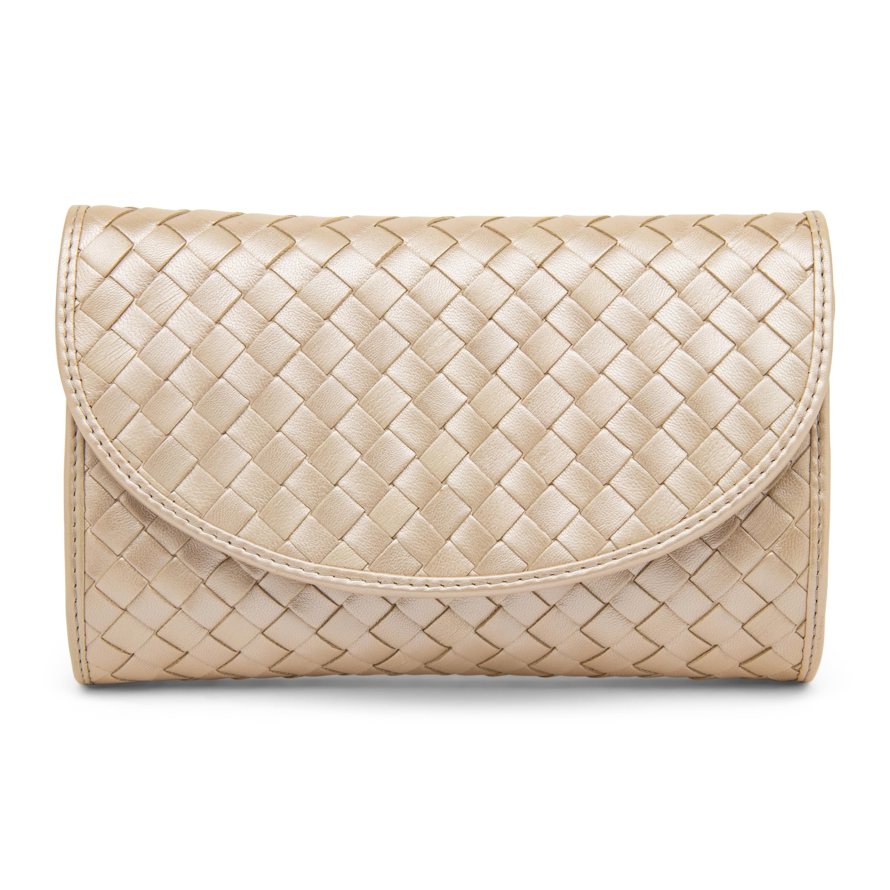 Bottega Veneta, Metallic Intrecciato Clutch/Shoulder Bag