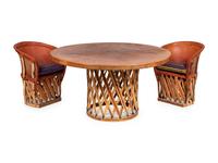 A Mexican Equipale Dining Table and Chairs