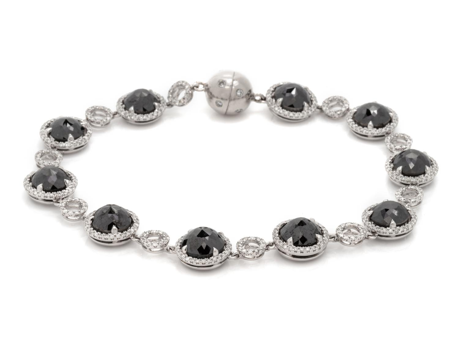 BLACK DIAMOND AND DIAMOND BRACELET