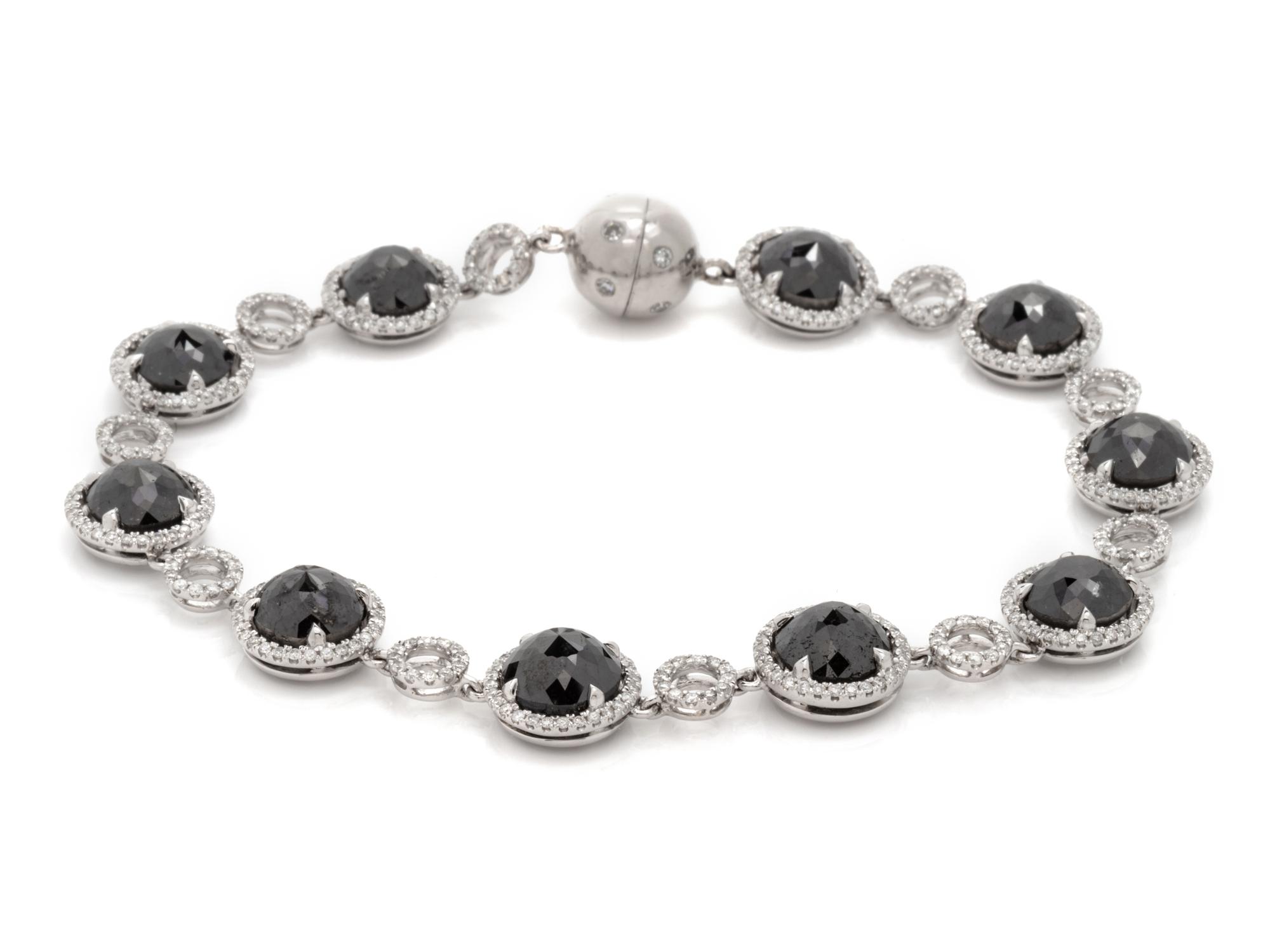 BLACK DIAMOND AND DIAMOND BRACELET