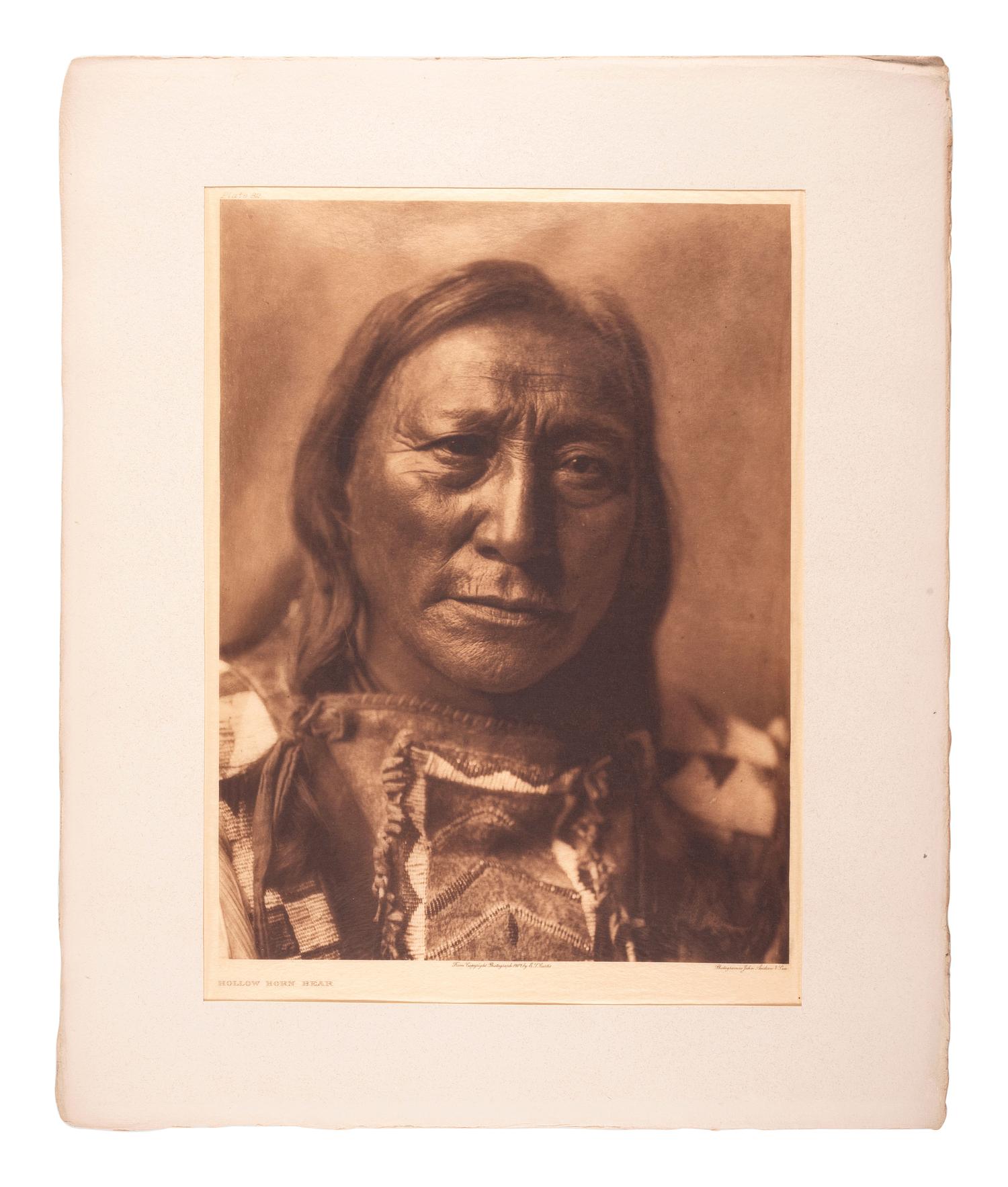 CURTIS, Edward (1868-1952). Hollow Horn Bear (Plate 82, portfolio 3)