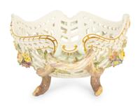 A Meissen Porcelain Footed Oval Center Basket — 19th Century