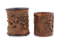 Two Chinese Bamboo Brushpots, Bitong