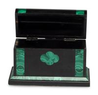 A Malachite Veneered Table Casket