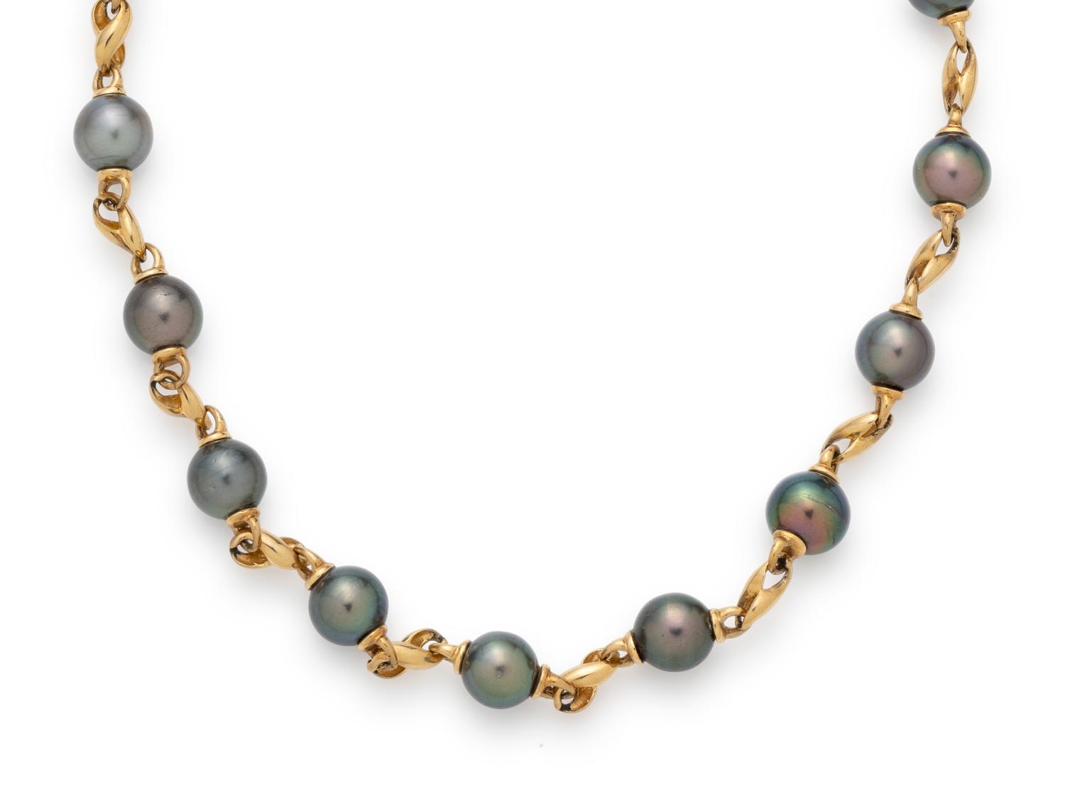 COLLECTION OF GOLD AND CULTURED TAHITIAN PEARL JEWELRY