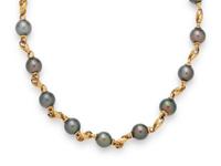 COLLECTION OF GOLD AND CULTURED TAHITIAN PEARL JEWELRY