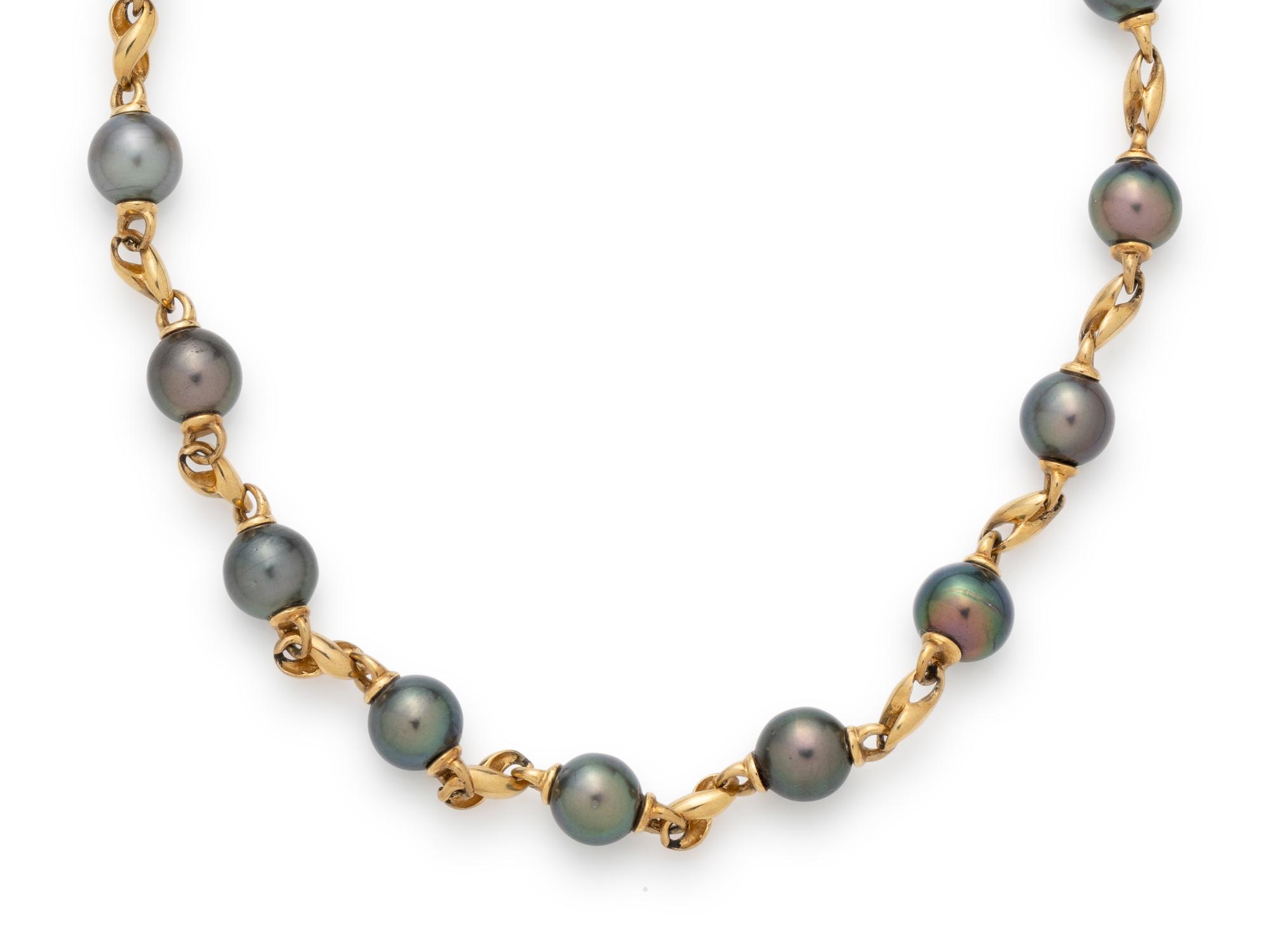 COLLECTION OF GOLD AND CULTURED TAHITIAN PEARL JEWELRY