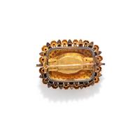 GILT, BAROQUE PEARL, RUBY, ENAMEL DOG BROOCH