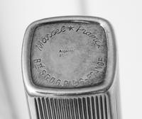 An Italian Silver Compact, Burrini Giovanni, Florence, 20th Century, the case decorated with reeded decoration throughout, the lid cent