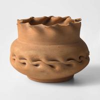 George Ohr (American, 1857-1918) Fine Bisque Vessel with In-Body Twist and Ruffled Rim, Biloxi, Mississippi, USA, 1905