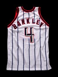A Group of Magic Johnson and Charles Barkley Signed NBA Hall of Fame Jerseys Basketball Sourced from Michael Jordan's J.U.M.P. Agency,