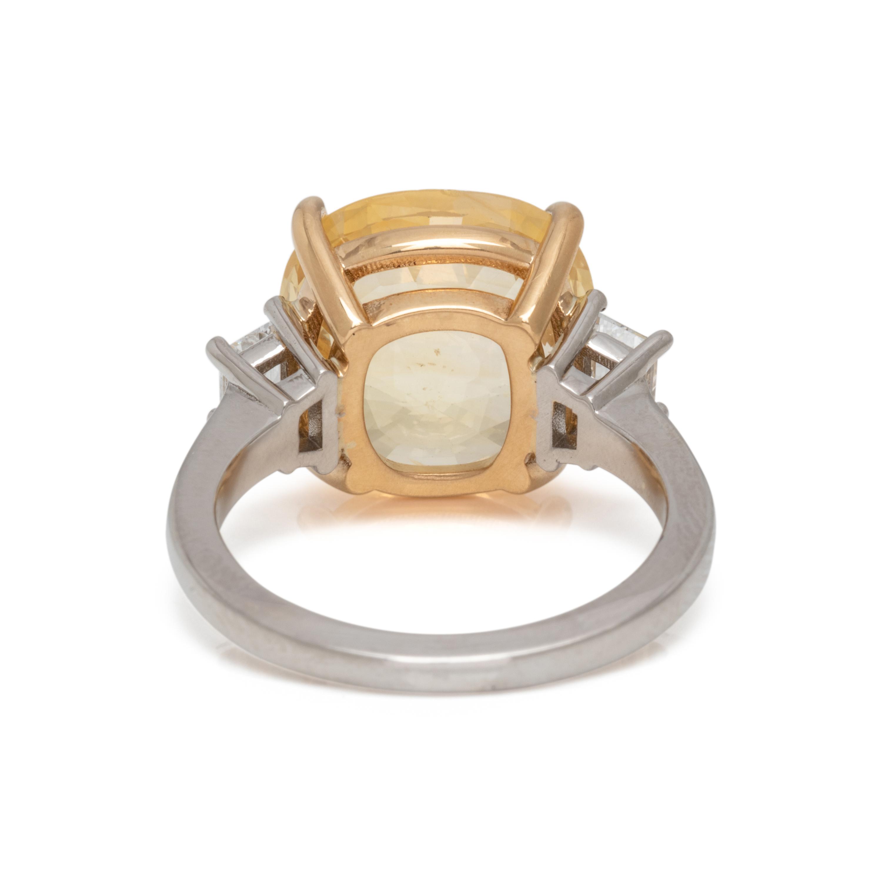 YELLOW SAPPHIRE AND DIAMOND RING