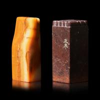 Two Chinese Carved Stone Seals — ‘巨來’款石印兩枚