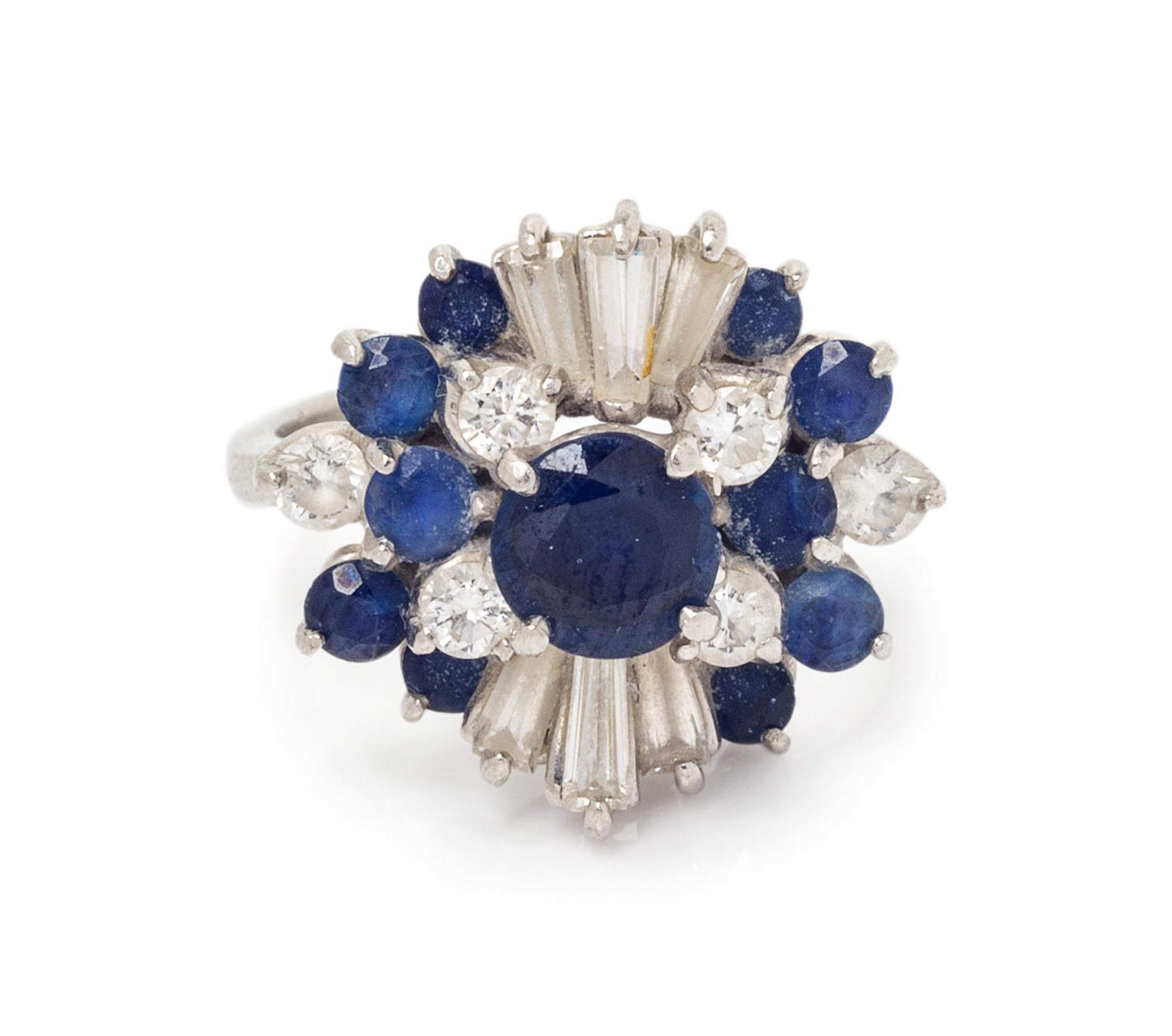 A Platinum, Sapphire and Diamond Ring,