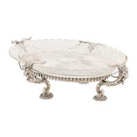A Baccarat Silvered Bronze Mounted Molded Glass Centerpiece Bowl