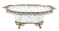A French Gilt Metal Mounted Crystal Bowl Height 5 1/4 x width 15 1/4 x depth 9 inches. — 19TH CENTURY