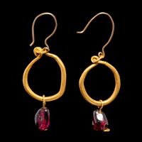 A Pair of Roman Gold and Garnet Earrings