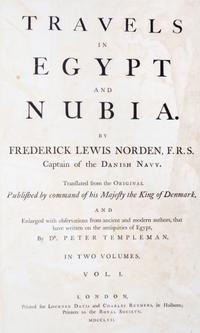 NORDEN, FEDERICK. Travels in Egypt and Nubia. London, 1757. 2 Volumes, modern binding by Weitz-Coleman.