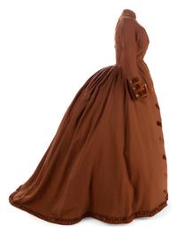 Wool Walking Dress/Coat Trimmed with Velvet, 1860s
