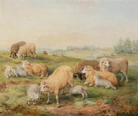Edwin Frederick Holt (English, 1830-1912) — Herd of Sheep in Summertime