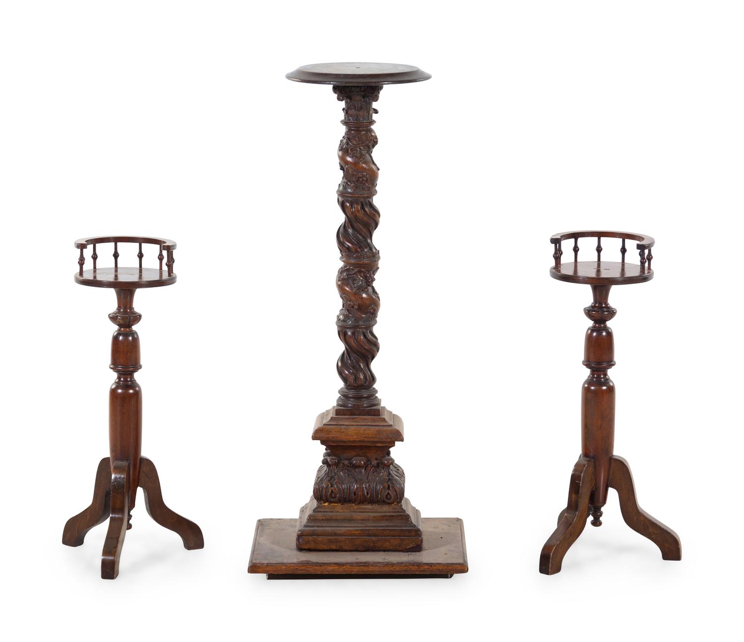 Three Wood Pedestals