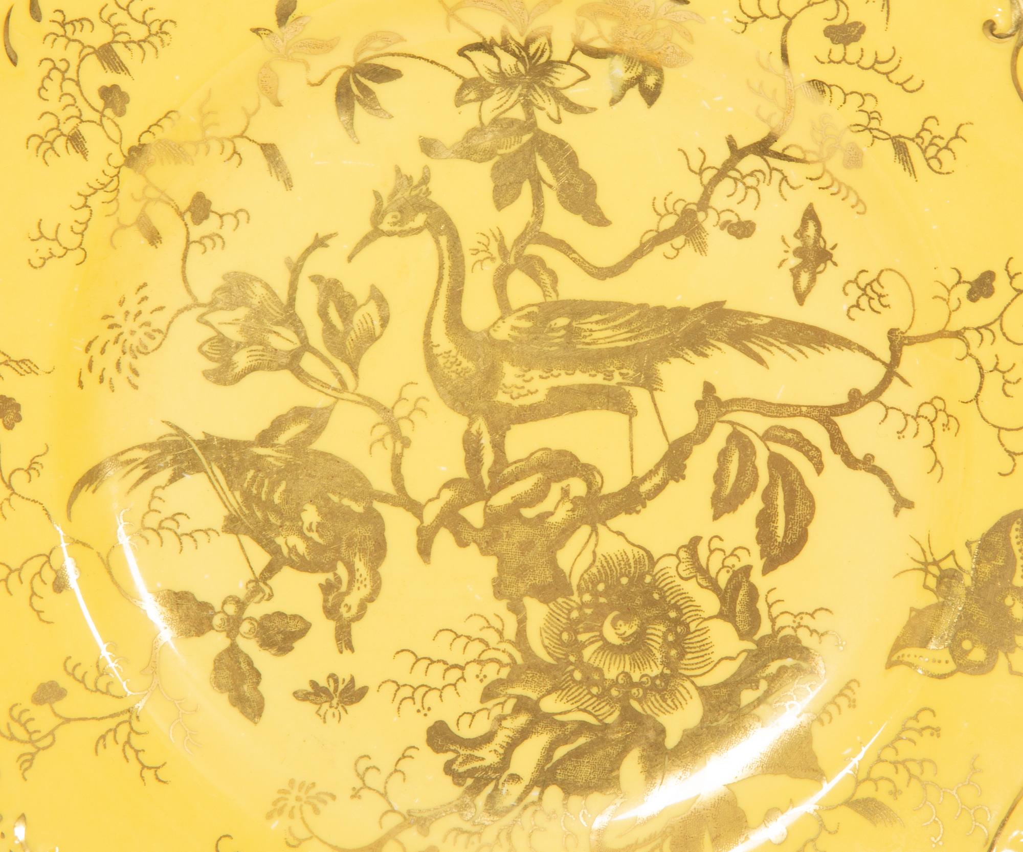 Four Sets of English Porcelain Dessert Plates and a Set of Twelve Soft-Paste Dinner Plates