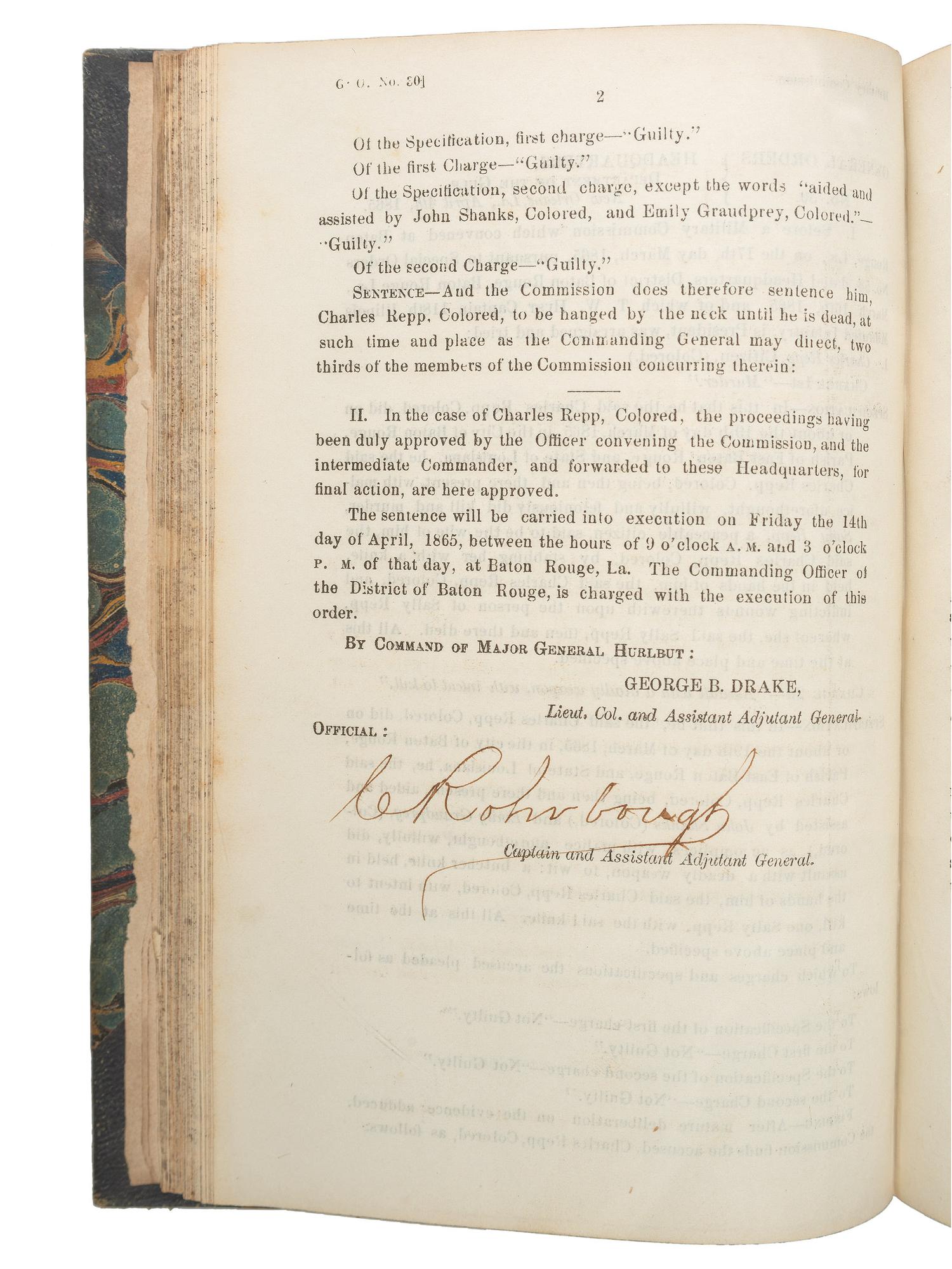 [CIVIL WAR]. Bound volume of General Orders and Circulars issued by the Department of the Gulf including orders related to Colored Troops, Freedmen, and Lincoln's Assassination, 1865.