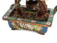 Two Pairs of Chinese Hardstone Trees with Cloisonne Bases