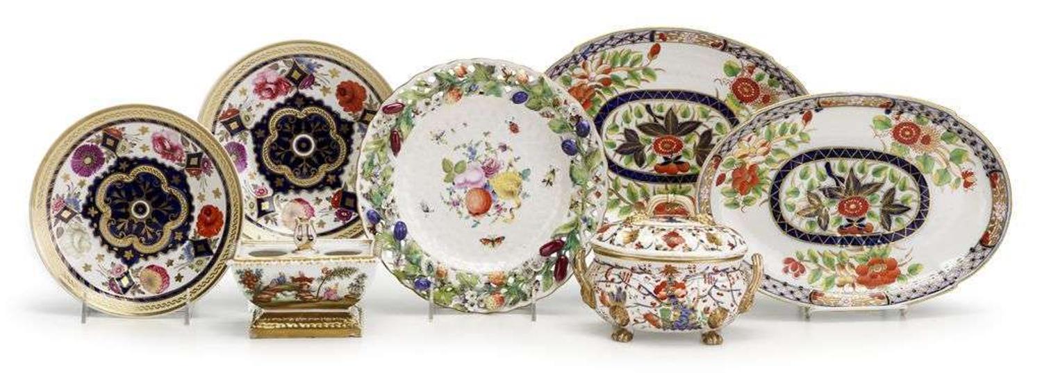 Group of English and Continental porcelain items 19th century