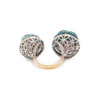 AQUAMARINE AND DIAMOND RING
