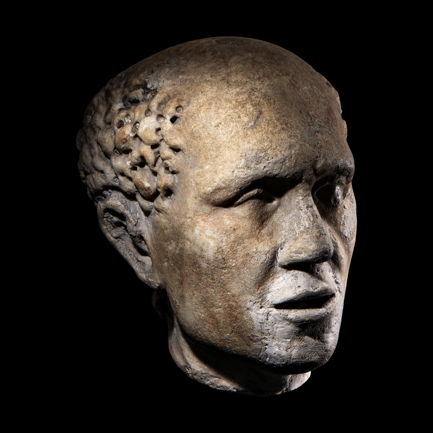A Roman Marble Portrait Head of a Man