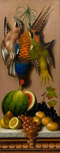 Two Works; Still Life with Hanging Fruit and Game Birds, 1906