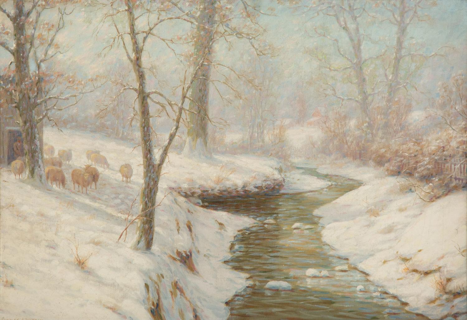 A Creek in a Snowy Landscape
