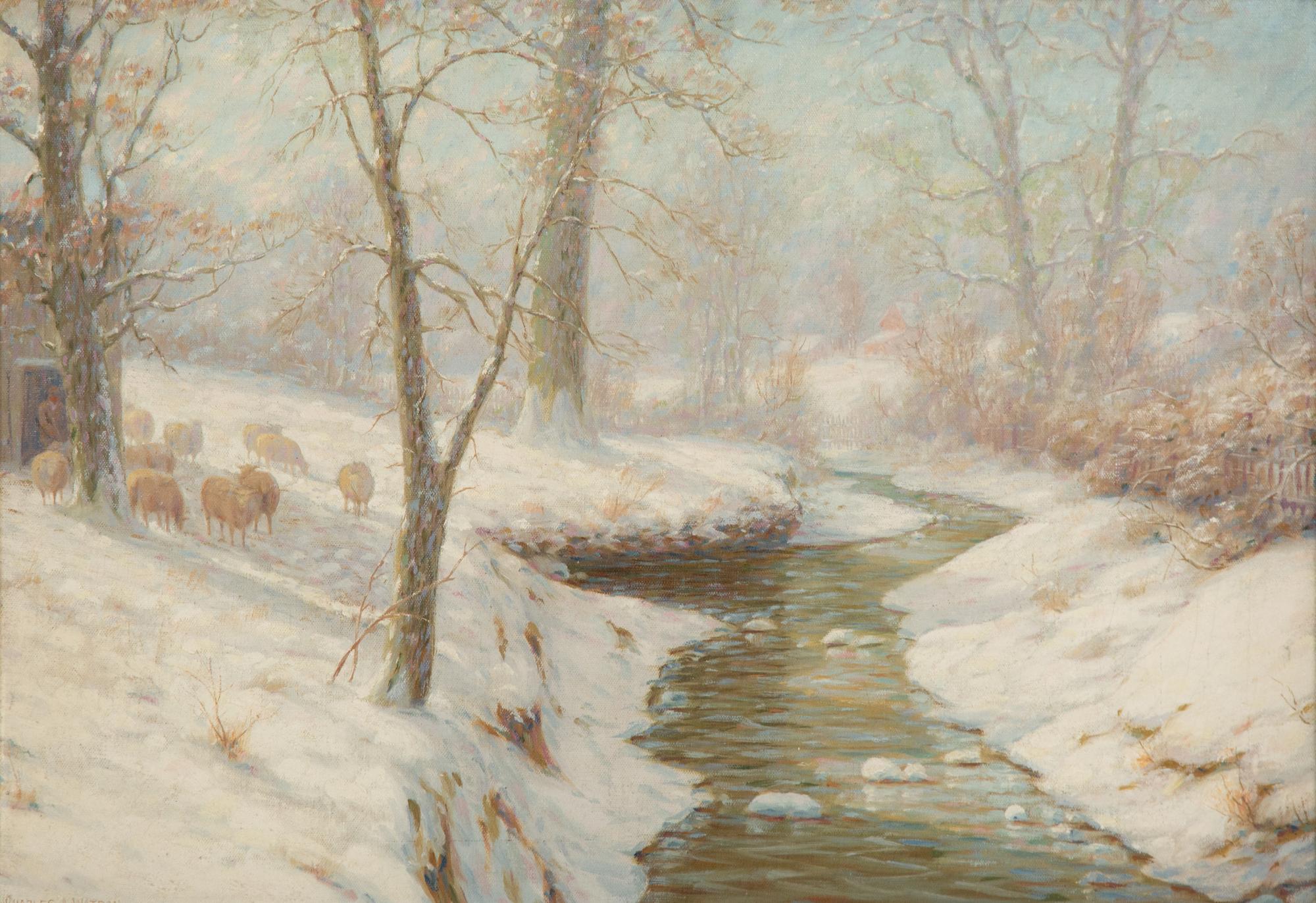 A Creek in a Snowy Landscape