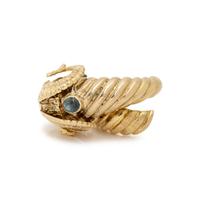 LALAOUNIS, YELLOW GOLD AND GEMSTONE RAM'S HEAD RING