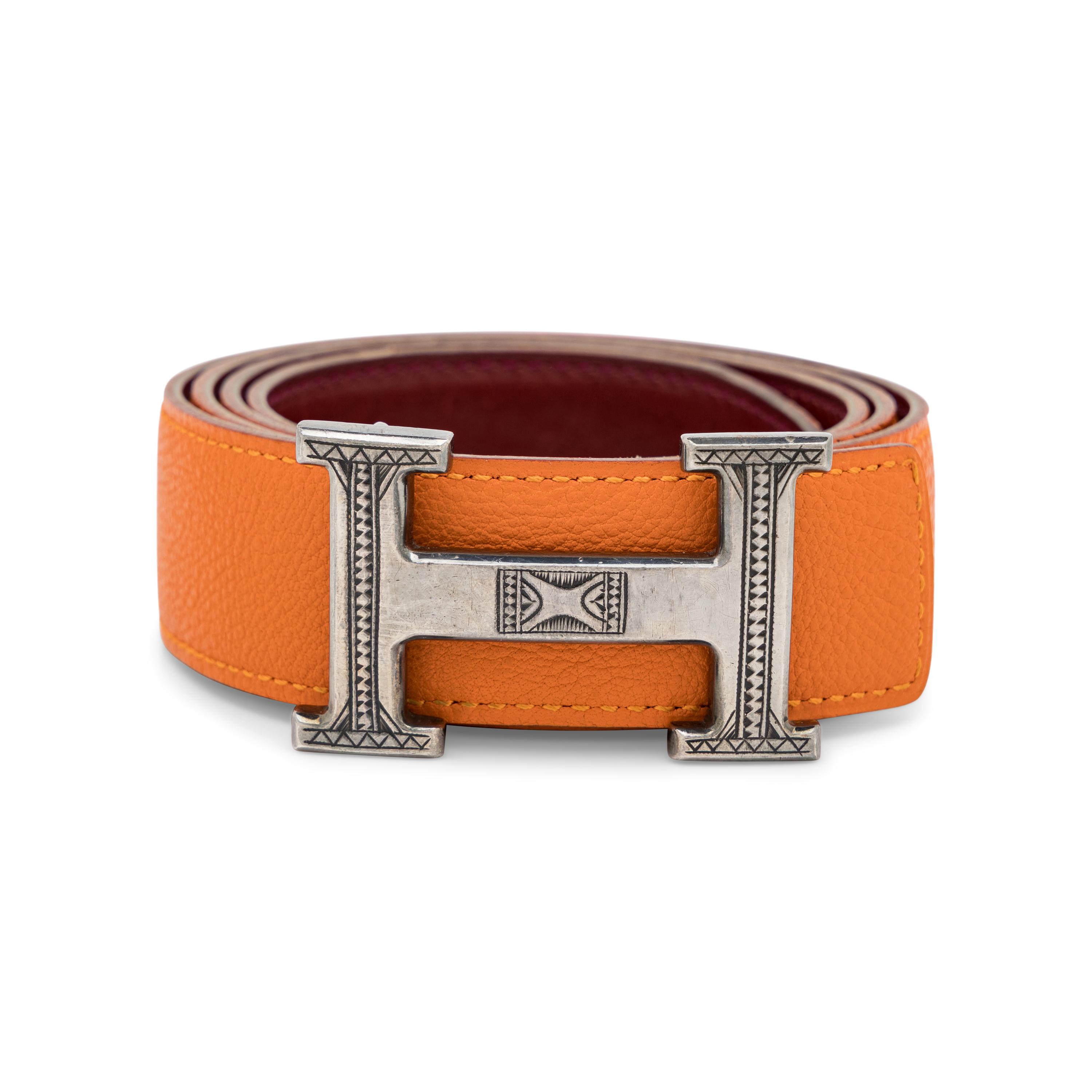 Hermès, Constance Belt with Tuareg-Engraved Sterling Buckle