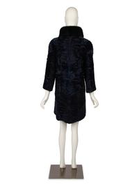 J. Mendel Navy Broadtail and Mink Coat, 2000s