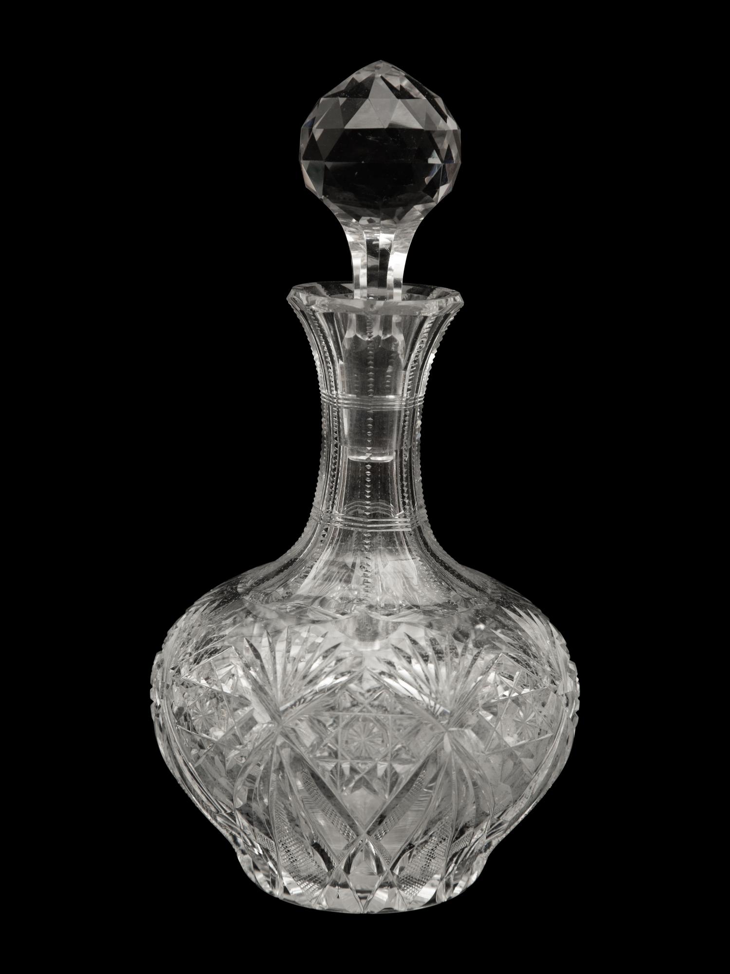 A Hawkes Cut Glass Decanter and Eight Cordials