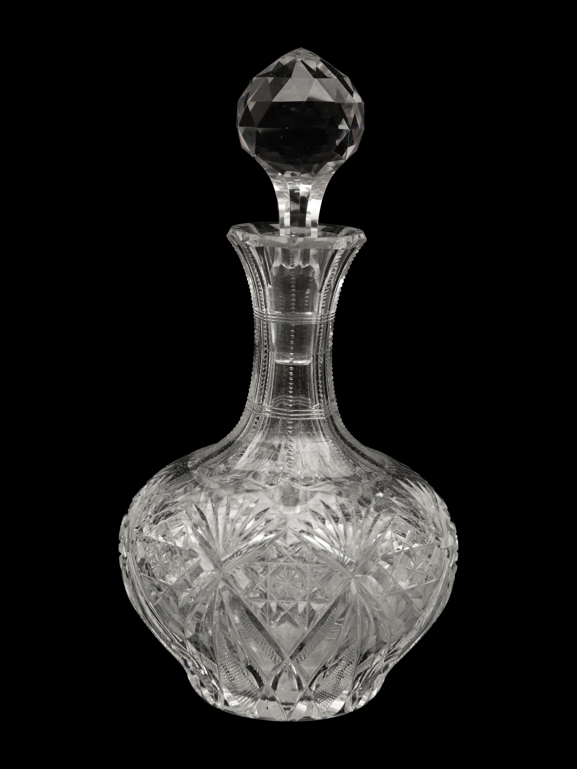 A Hawkes Cut Glass Decanter and Eight Cordials