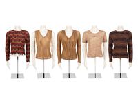 Five Missoni Pieces: Three Knit Tops, One Two-Piece Set, 2000s