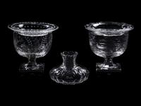 Three William Yeoward Glass Table Articles